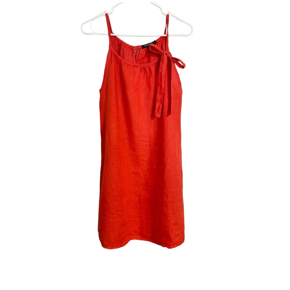 Orange Lung O L’ arno Linen Casual Sleeveless Dress